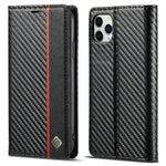 LC.IMEEKE Carbon Fiber Texture Stand Wallet Leather Phone Shell Cover for iPhone 11 Pro 5.8 inch
