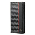 LC.IMEEKE Carbon Fiber Texture Stand Wallet Leather Phone Shell Cover for iPhone 11 Pro 5.8 inch