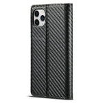 LC.IMEEKE Carbon Fiber Texture Stand Wallet Leather Phone Shell Cover for iPhone 11 Pro 5.8 inch