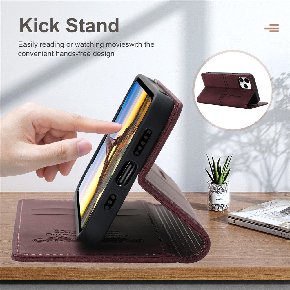 Fantasy Ridsefast Læder Telefon Pung Cover Skal med Auto-Absorbering til iPhone 13 6.1 tommer