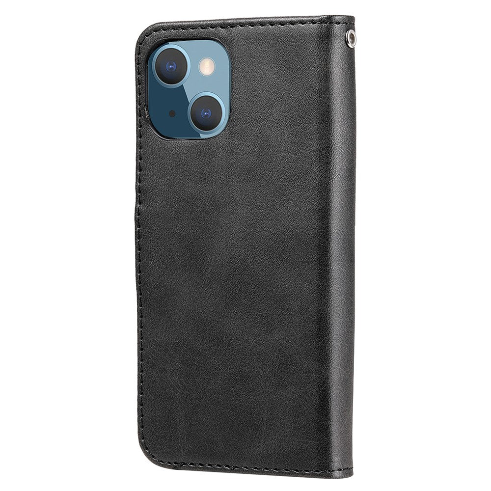 Drop-resistant Zipper Pocket Leather Wallet Phone Shell for iPhone 13 mini 5.4 inch