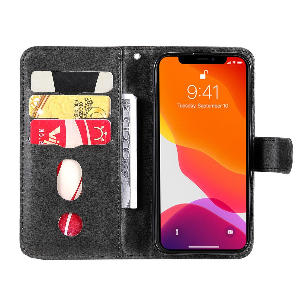 Drop-resistant Zipper Pocket Leather Wallet Phone Shell for iPhone 13 mini 5.4 inch