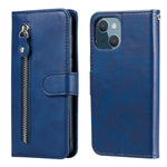 Drop-resistant Zipper Pocket Leather Wallet Phone Shell for iPhone 13 mini 5.4 inch