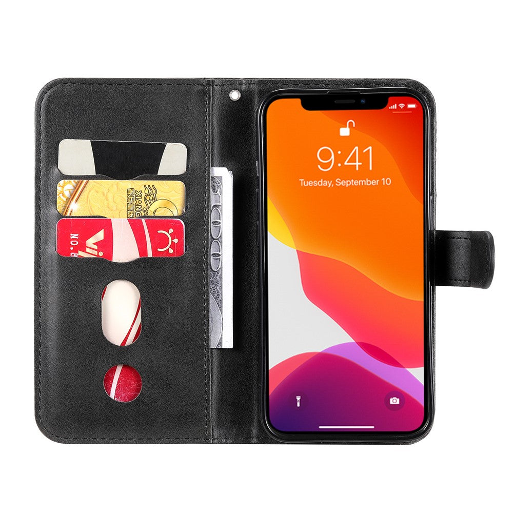 Fuld beskyttende lynlåslomme læderpung cover til iPhone 13 6.1 tommer