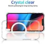 For iPhone 13 6.1 inch Compatible with MagSafe Wireless Charging Hard Acrylic+PC Back Soft TPU Case TPU Case Corner Protection High Impact Protective Clear Cover