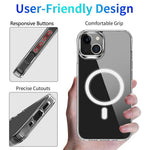 For iPhone 13 6.1 inch Compatible with MagSafe Wireless Charging Hard Acrylic+PC Back Soft TPU Case TPU Case Corner Protection High Impact Protective Clear Cover