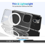 For iPhone 13 6.1 inch Compatible with MagSafe Wireless Charging Hard Acrylic+PC Back Soft TPU Case TPU Case Corner Protection High Impact Protective Clear Cover