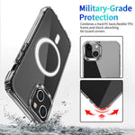 For iPhone 13 6.1 inch Compatible with MagSafe Wireless Charging Hard Acrylic+PC Back Soft TPU Case TPU Case Corner Protection High Impact Protective Clear Cover