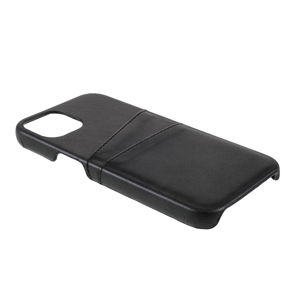 All-round Protected Leather Coated PC Back Phone Cover with Double Card Slots for iPhone 13 mini 5.4 inch