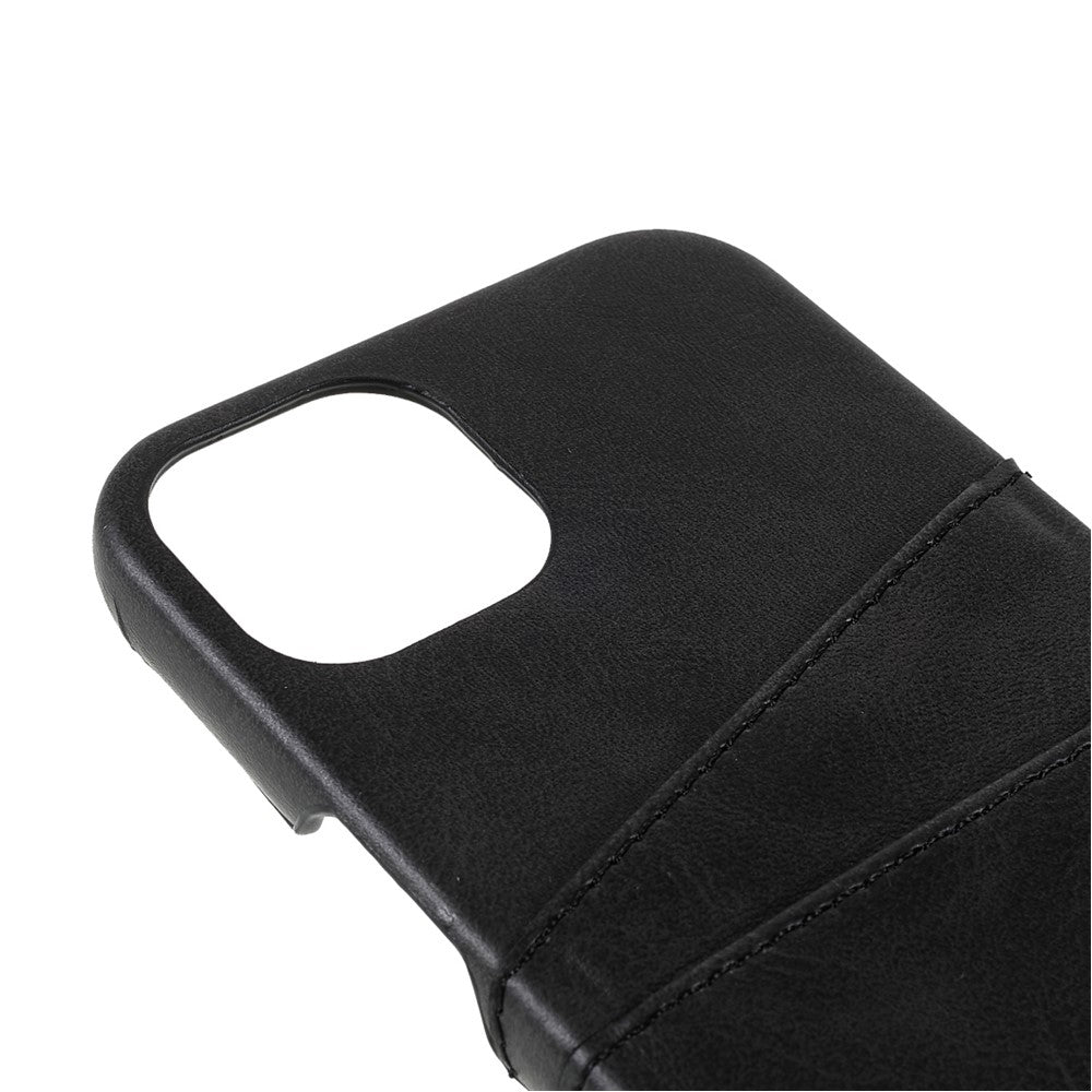 All-round Protected Leather Coated PC Back Phone Cover with Double Card Slots for iPhone 13 mini 5.4 inch