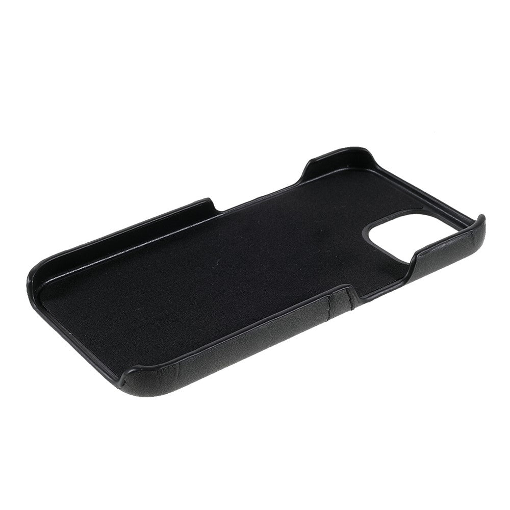 All-round Protected Leather Coated PC Back Phone Cover with Double Card Slots for iPhone 13 mini 5.4 inch