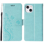 Butterflies Pattern Imprint PU Leather Wallet Card Slots Cover Phone Stand Case for	iPhone 13 mini