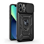 Camera Slide Shockproof Phone Case Anti-drop Back Cover with Kickstand for iPhone 13 Pro Max 6.7 inch