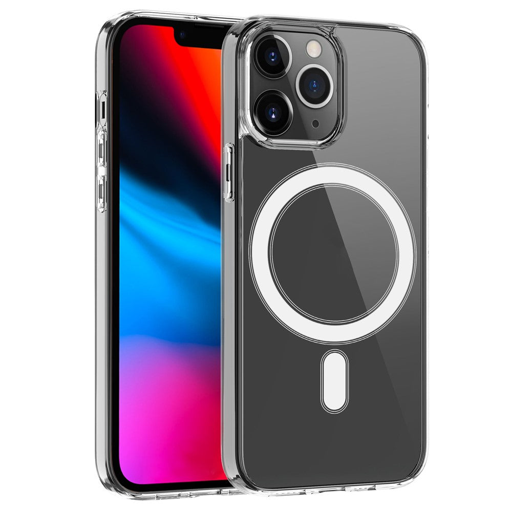 Plastic and Soft TPU Magnetic Case Support Wireless Charging Shockproof Shell for iPhone 13 Pro Max 6.7 inch