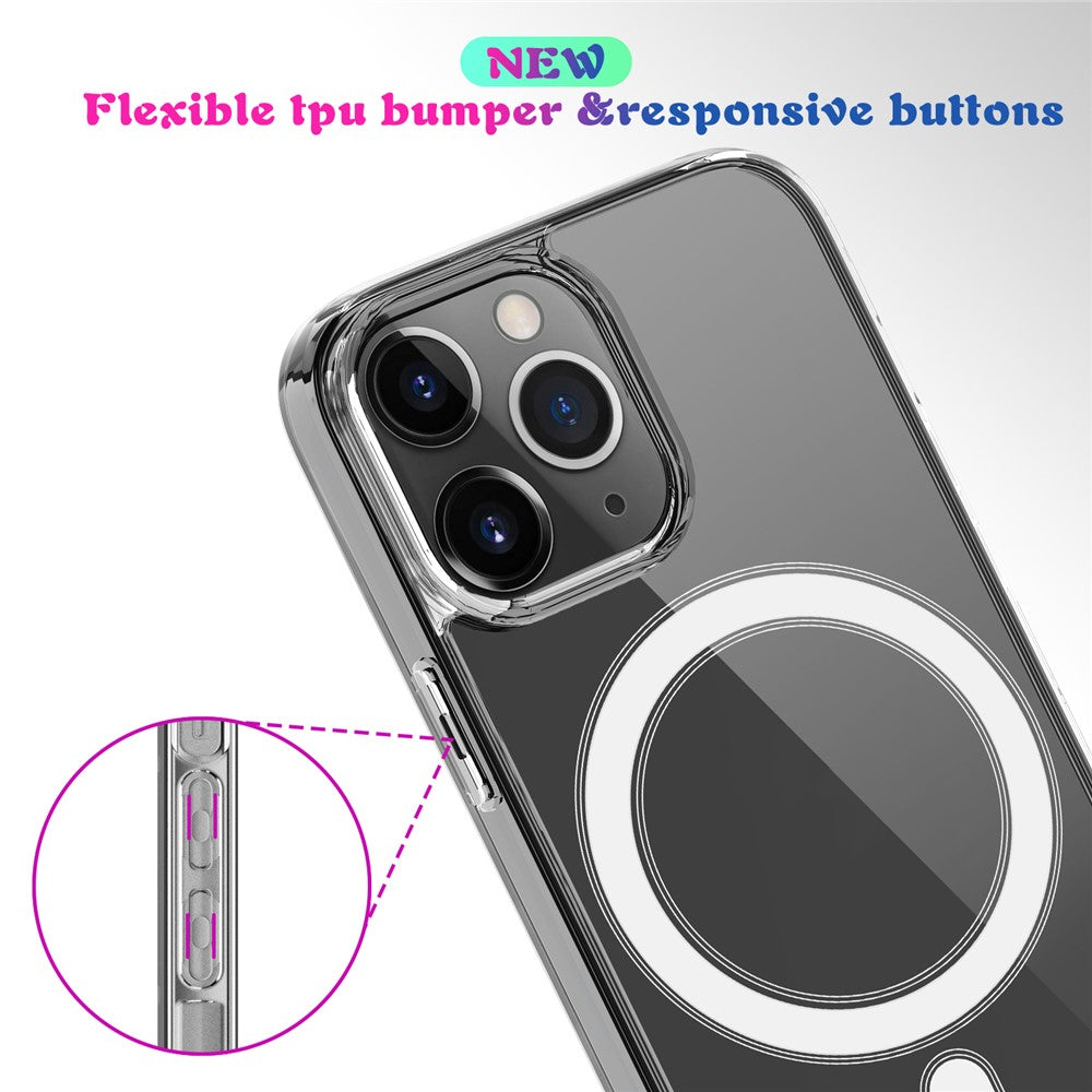 Plastic and Soft TPU Magnetic Case Support Wireless Charging Shockproof Shell for iPhone 13 Pro Max 6.7 inch