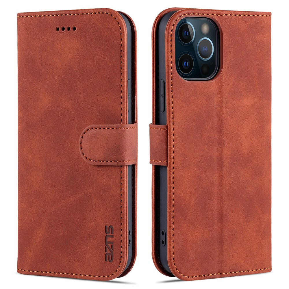 AZNS Velbeskyttet Wallet Stand Design Lædertelefoncover til iPhone 13 mini 5.4 tommer