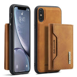 DG.MING M2-serie magnetisk stødsikkert tegnebogsdesign læderbelagt hybridcover med støttefod til iPhone XS Max 6,5 tommer