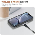 DG.MING M2-serie magnetisk stødsikkert tegnebogsdesign læderbelagt hybridcover med støttefod til iPhone XS Max 6,5 tommer