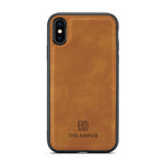 DG.MING M2-serie magnetisk stødsikkert tegnebogsdesign læderbelagt hybridcover med støttefod til iPhone XS Max 6,5 tommer