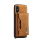 DG.MING M2-serie magnetisk stødsikkert tegnebogsdesign læderbelagt hybridcover med støttefod til iPhone XS Max 6,5 tommer