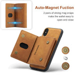 DG.MING M2-serie magnetisk stødsikkert tegnebogsdesign læderbelagt hybridcover med støttefod til iPhone XS Max 6,5 tommer