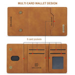 DG.MING M2-serie magnetisk stødsikkert tegnebogsdesign læderbelagt hybridcover med støttefod til iPhone XS Max 6,5 tommer
