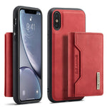 DG.MING M2-serie magnetisk stødsikkert tegnebogsdesign læderbelagt hybridcover med støttefod til iPhone XS Max 6,5 tommer