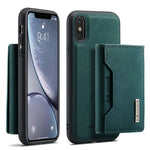 DG.MING M2-serie magnetisk stødsikkert tegnebogsdesign læderbelagt hybridcover med støttefod til iPhone XS Max 6,5 tommer