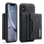 DG.MING M2-serie magnetisk stødsikkert tegnebogsdesign læderbelagt hybridcover med støttefod til iPhone XS Max 6,5 tommer