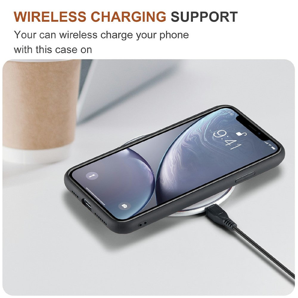 DG.MING M1 Series Phone Case PU + TPU + PC Back Cover with Magnetic Tri-Fold Wallet Kickstand for iPhone XS Max 6.5 inch