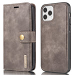 DG.MING For iPhone 13 Pro 6.1 inch Drop-resistant Anti-scratch Split Leather Wallet Detachable 2-in-1 Phone Shell