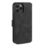 DG.MING Retro Style Leather Folio Flip Phone Cover with Wallet Stand Design for iPhone 13 mini 5.4 inch