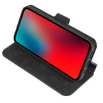 DG.MING Retro Style Leather Folio Flip Phone Cover with Wallet Stand Design for iPhone 13 mini 5.4 inch