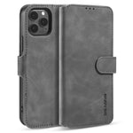 DG.MING Retro Style Leather Folio Flip Phone Cover with Wallet Stand Design for iPhone 13 mini 5.4 inch