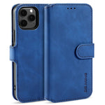 DG.MING Retro Style Leather Folio Flip Phone Cover with Wallet Stand Design for iPhone 13 mini 5.4 inch