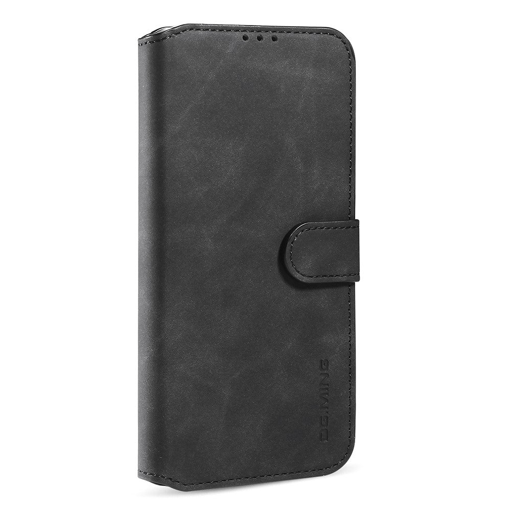 DG.MING Retro Style Lædertelefoncover med Tegnebogs- og Standfunktion samt Praktisk Rem til iPhone 13