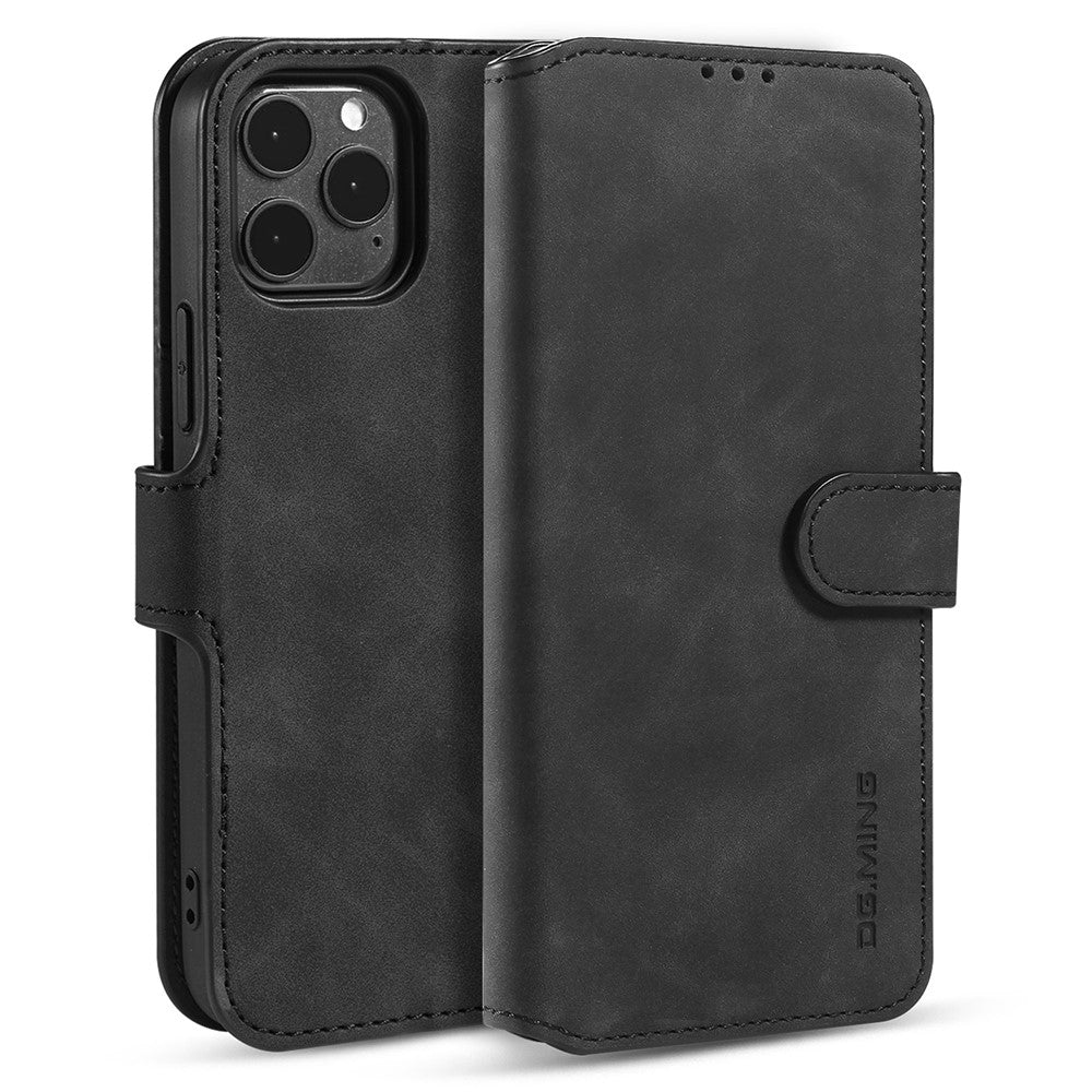 DG.MING Plånboksfodral i retrostil med fullskyddande läder med rem för iPhone 13 Pro 6,1 tum