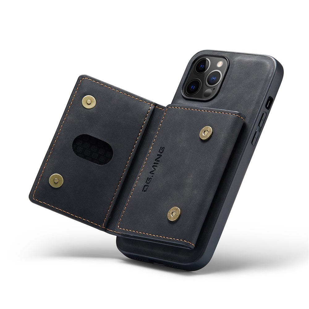 DG.MING M2-serien forbedret magnetisk, aftageligt cover med fire hjørner, 8 kortlommer, trådløs opladning og hybridstativ til iPhone 13 Pro Max 6,7 tommer