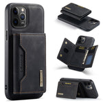 DG.MING M2 Series Magnetic Detachable 2-in-1Tri-Fold Wallet Wireless Charging Hybrid Kickstand Case for iPhone 13 Pro 6.1 inch