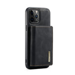 DG.MING M1 Series Telefoncover PU + TPU + PC Bagcover med Magnetisk Tredobbelt Pung Kickstand til iPhone 13 mini 5.4 tommer