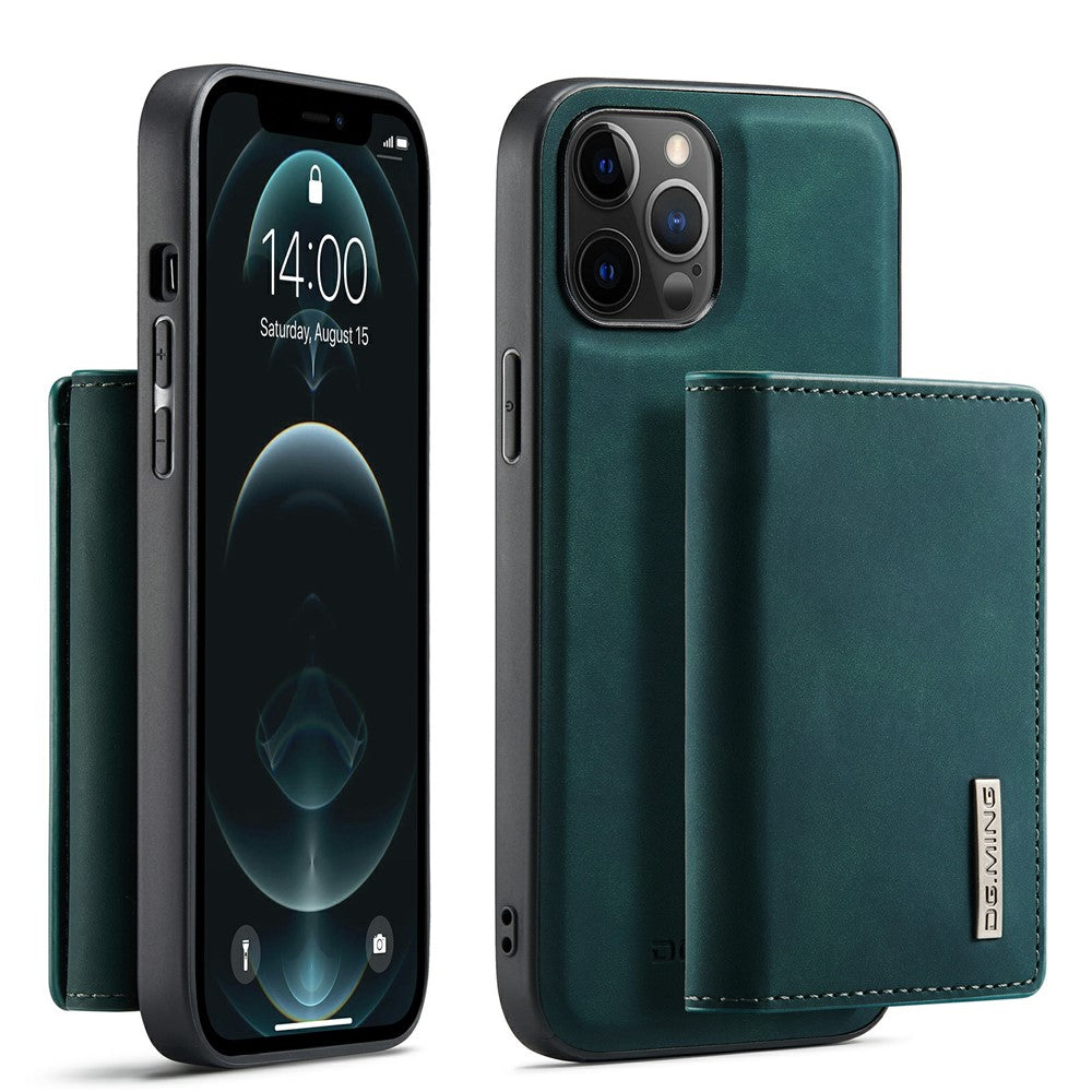 DG.MING M1 Series Telefoncover PU + TPU + PC Bagcover med Magnetisk Tredobbelt Pung Kickstand til iPhone 13 mini 5.4 tommer