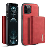 DG.MING M1 Series Telefoncover PU + TPU + PC Bagcover med Magnetisk Tredobbelt Pung Kickstand til iPhone 13 mini 5.4 tommer