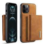 DG.MING M1 Series Telefoncover PU + TPU + PC Bagcover med Magnetisk Tredobbelt Pung Kickstand til iPhone 13 mini 5.4 tommer