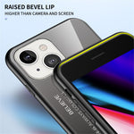 Gradient Farve Hærdet Glas Bagskal Blødt TPU Kant Cover Telefoncover til iPhone 13 mini 5,4 tommer