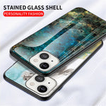 Marble Design Tempered Glass Anti-Scratch Shockproof Cover for iPhone 13 mini 5.4 inch