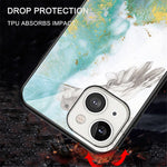 Marble Design Tempered Glass Anti-Scratch Shockproof Cover for iPhone 13 mini 5.4 inch