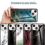 Marble Design Tempered Glass Anti-Scratch Shockproof Cover for iPhone 13 mini 5.4 inch