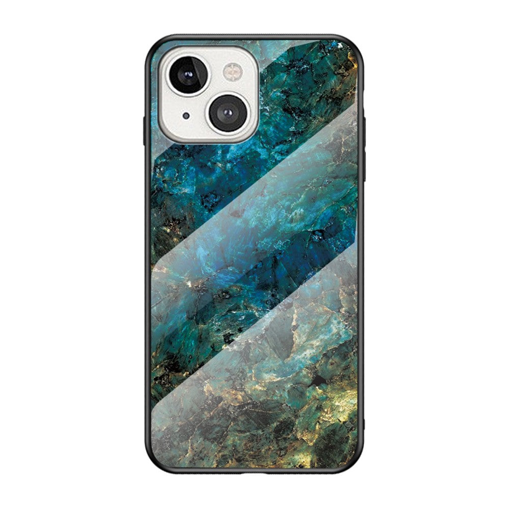 Marble Design Tempered Glass Anti-Scratch Shockproof Cover for iPhone 13 mini 5.4 inch
