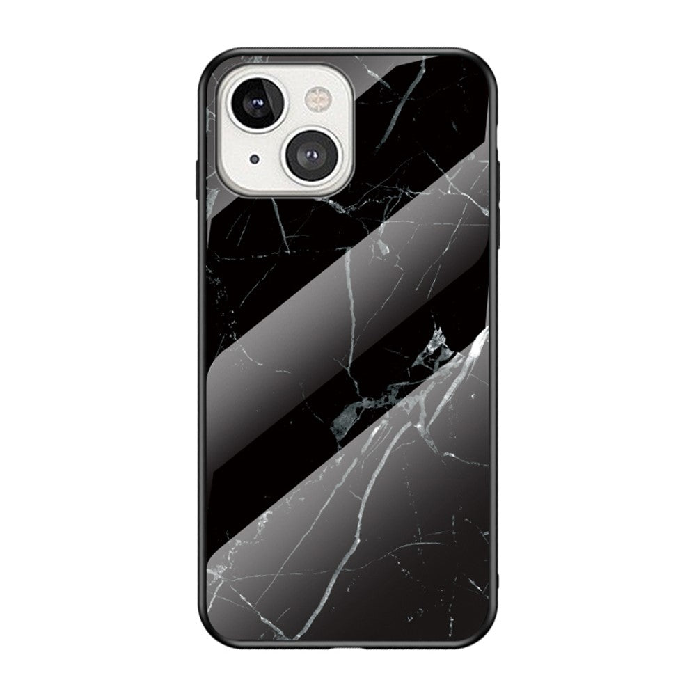 Marble Design Tempered Glass Anti-Scratch Shockproof Cover for iPhone 13 mini 5.4 inch