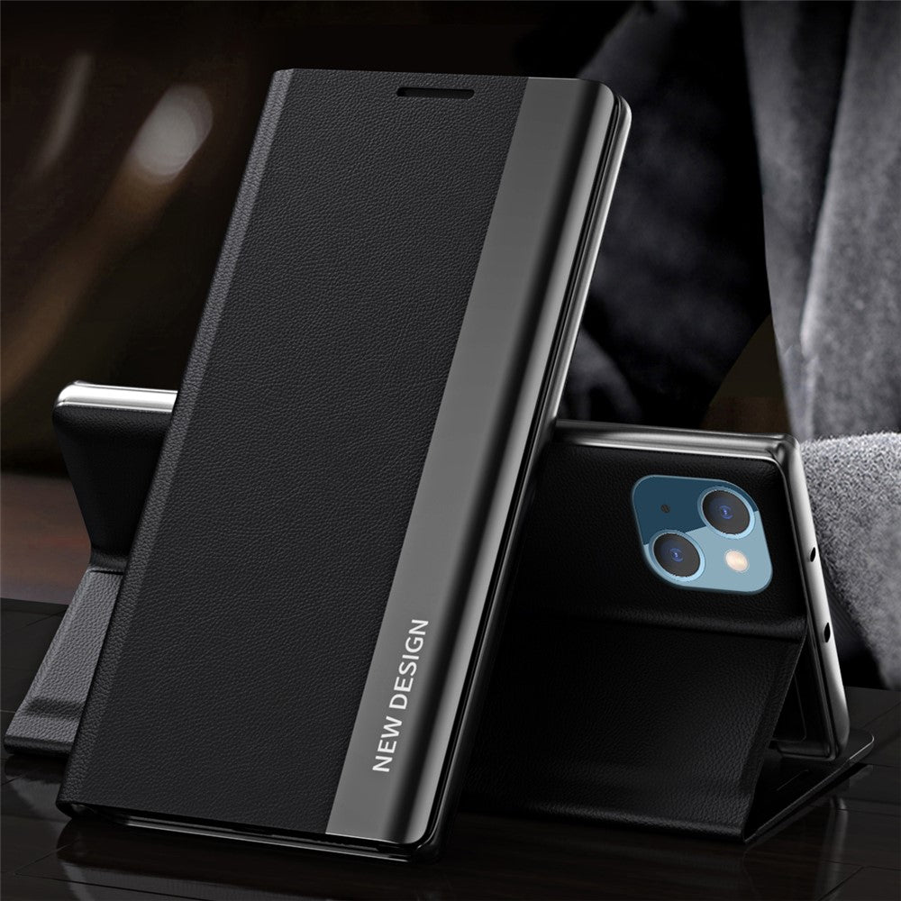 Strong Magnet Leather with PC Inner Folio Flip Plated Stand Case for iPhone 13 mini 5.4 inch
